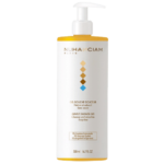 Un flacon blanc de Nuhanciam Gel Douche Douceur Sans Savon 500 ml d'Univers Cosmetix avec pompe