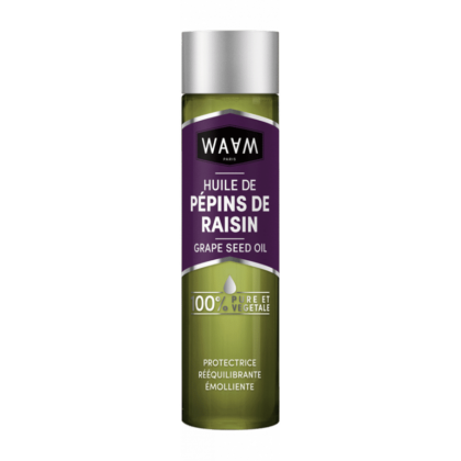 Waam Huile de pépins de raisin Démaquillage réguler le sébum cheveux secs fins et cassants  75 ml