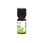 Flacon de FLEURANCE NATURE Huile essentielle de Menthe poivrée Bio Complément alimentaire 10 ml avec étiquette verte et bouchon noir