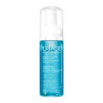 Un flacon bleu d'URIAGE MOUSSE D'EAU NETTOYANTE 150ml avec une pompe blanche