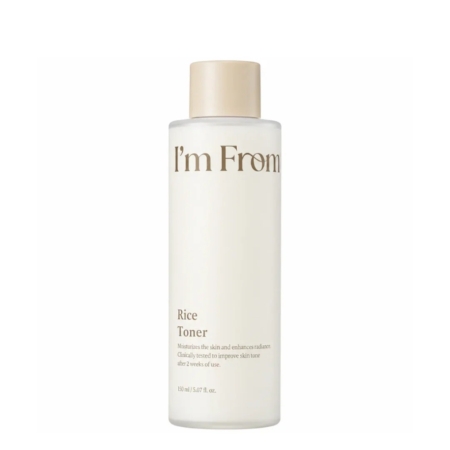 Présenté dans un flacon transparent muni d'un bouchon beige portant l'inscription « I'm From Lotion Tonique au Riz Adoucissante et Hydratante 150 ml », ce soin incontournable hydrate en profondeur et ravive l'éclat de la peau. Il est idéal pour enrichir votre routine quotidienne. Dakar