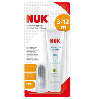 Emballage du Nuk Kit de Soins Bucco-dentaires pour Bébé de plus de 3 à 12 mois