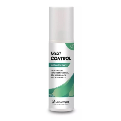 Un flacon blanc et vert étiqueté "Labophyto MaxiControl Gel Retardant 60 ml" présente un texte multilingue et contient 60 ml de produit. Dakar