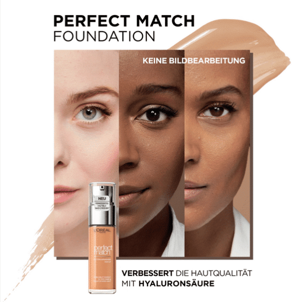 L’Oréal Fond de Teint Perfect Match avec Acide Hyaluronique Et Aloe Vera 30 ml