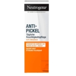Vue de face de la boîte de 50 ml de la Crème Visage Anti-Boutons NEUTROGENA à l'Acide Salicylique Non Gras. L'emballage blanc et orange affiche un texte en allemand soulignant l'action anti-imperfections et l'hydratation 24 heures. Dakar