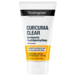 Un tube blanc de NEUTROGENA Curcuma Soins Hydratant Visage 75 ml, avec un texte noir et jaune, est conçu pour les peaux sensibles et contient du curcuma, promettant une hydratation de 24 heures et un soulagement du stress. Dakar