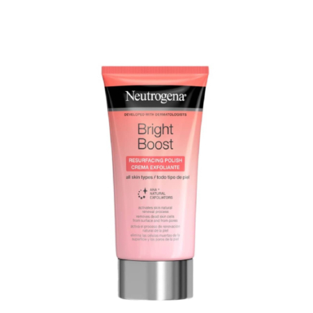 Un tube de 75 ml de revitalisant exfoliant Neutrogena Glow Boost présente un design dégradé rose et des exfoliants naturels, adaptés à tous les types de peau, idéal pour obtenir une peau éclatante et revitalisée. Dakar