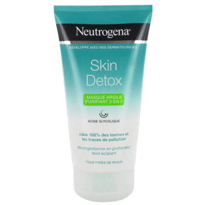 Neutrogena Skin Detox Masque Argile Purifiant 2 en 1 (Acide Glycolique) 150 ml