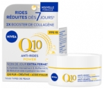 NIVEA Soin de Jour Anti-Rides Q10 Energy Activateur Éclat FPS 15 (50ml) dans une boîte et un pot jaune et bleu stimule le collagène pour une peau plus ferme en 7 jours grâce au Q10, à la créatine et à l'acide hyaluronique. Convient à tous les types de peau. Dakar