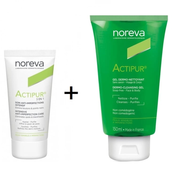 Noreva Gel Nettoyant 150 ml + Soins Anti Imperfections 30 ml