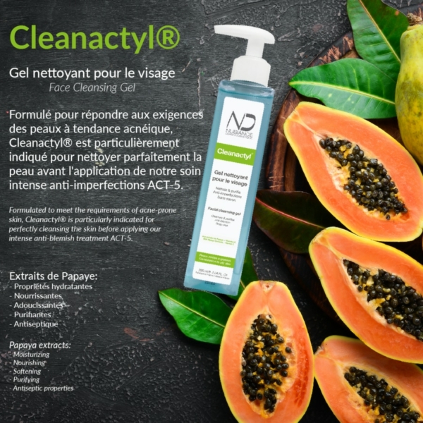 Nubiance Cleanactyl Gel Nettoyant Visage Anti-Imperfections Peaux Grasses à Tendance Acnéique 200 ml – Image 2