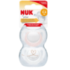 NUK Sucette en Silicone Starlight Age 0 à 6 mois 2 pièces (Rose/Blanc)