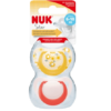 NUK Sucette en Silicone Age : 6 à 18 mois - 2 pièces (Jaune/Rouge)