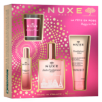 Le Coffret Cadeau La Fête en Rose 3 Pièces de Nuxe est un coffret de fabrication française en rose et or, comprenant une bougie, une huile pour le corps et un gel douche, parfaits pour célébrer la "Fête en Rose". Dakar
