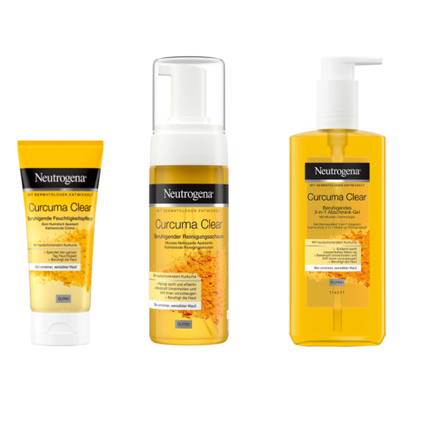 NEUTROGENA Pack Curcuma Anti Boutons - Mousse  +Soins hydratant + Gel Micellaire