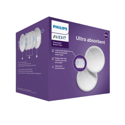 Boîte violette de Philips Avent Coussinets d'Allaitement Jetables Jour et Nuit 60 pièces