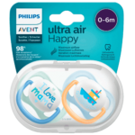 Conditionnement pour Philips Avent Sucette Ultra Air Happy 2 Pièces (Age