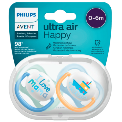 Conditionnement pour Philips Avent Sucette Ultra Air Happy 2 Pièces (Age
