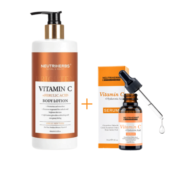 Neutriherbs Pack Lait Corporel Éclat Vitamine C +  Sérum Éclaircissant