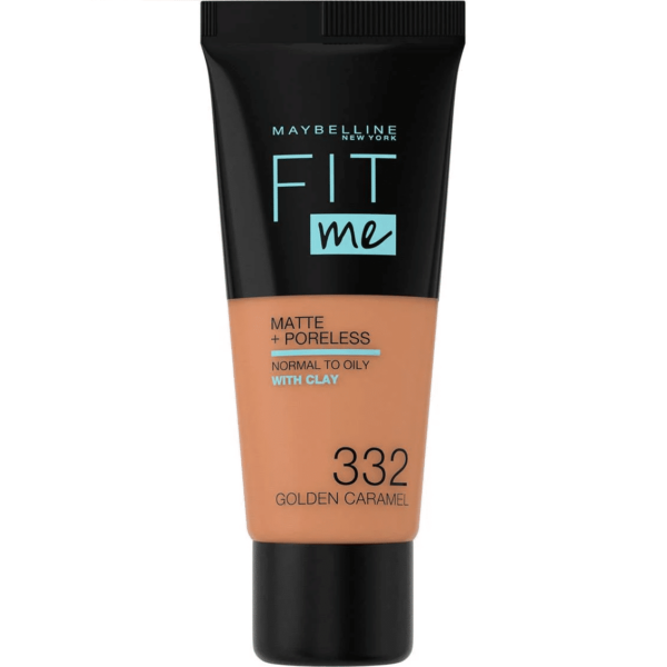 Maybelline New York FIT ME Fond De Teint Matte & Poreless 332 Caramel Brun