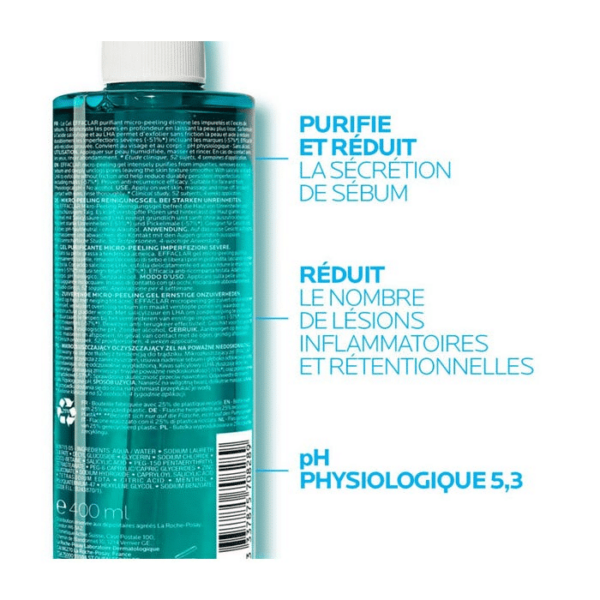 La Roche Posay Effaclar Gel Purifiant Micro-Peeling 400ml – Image 2