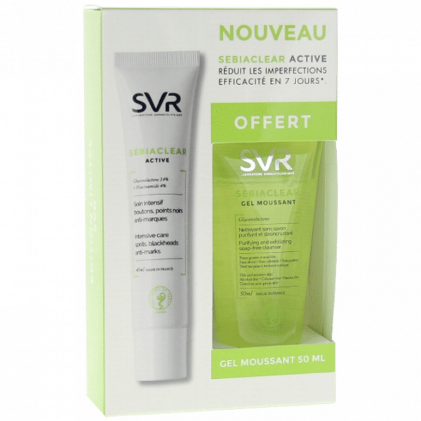 SVR - Sebiaclear - Active Soin Intensif 40ml + Gel Moussant 50ml