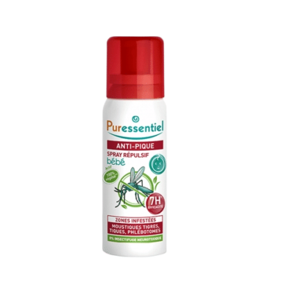 Un flacon de Puressentiel Spray Anti-Pique 7H Bébé 60 ml