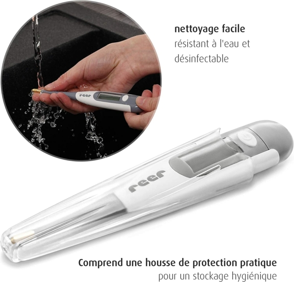 Reer Pro Thermomètre Numérique pour Bébés et Enfants avec Écran Éclairé Pointe Flexible 1 pièce – Image 4