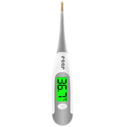 Reer Pro Thermomètre Numérique pour Bébés et Enfants avec Écran Éclairé Pointe Flexible 1 pièce
