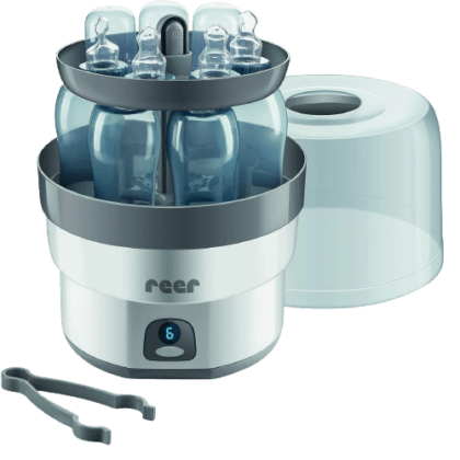 Reer VapoMax Grand Stérilisateur 36010 Espace pour 6 Flacons et Accessoires :  23.5 cm Hauteur 33.0 cm