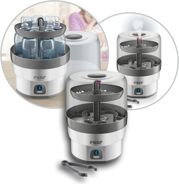 Reer VapoMax Grand Stérilisateur 36010 Espace pour 6 Flacons et Accessoires :  23.5 cm Hauteur 33.0 cm – Image 3