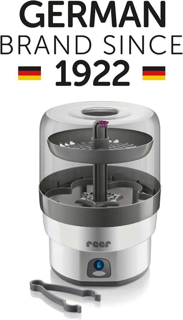 Reer VapoMax Grand Stérilisateur 36010 Espace pour 6 Flacons et Accessoires :  23.5 cm Hauteur 33.0 cm – Image 4