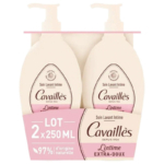 Cavaillès Soin Toilette Intime Extra Doux Duo 2 x 250 ml se compose de deux flacons-pompes rose tendre et beige, dont l'emballage porte les mentions "97% d'origine naturelle" et "extra-doux". Dakar