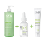 Trois produits de soin Svr Sebiaclear Routine Peau Lisse Anti Imperfections