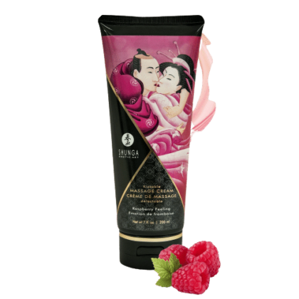 Shunga Crème de Massage Délectable Framboise Comestible 200 ml