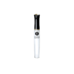 Flacon cylindrique transparent avec un bouchon noir et doré