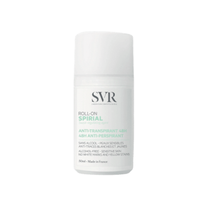 SVR Spirial Déodorant Roll-On Anti-transpirant Intense 48H 50 ml avec texte vert