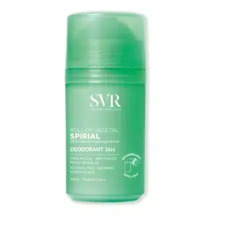 Le déodorant roll-on SVR Spirial Végétal 24h vert contient des ingrédients sans alcool, anti-traces et respectueux des peaux sensibles. Il offre une protection 24h/24 et est fabriqué en France. Dakar