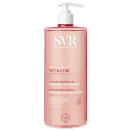 SVR TOPIALYSE - Gel Lavant Apaisant & Hydratant 24h Peaux Sensibles, 1L