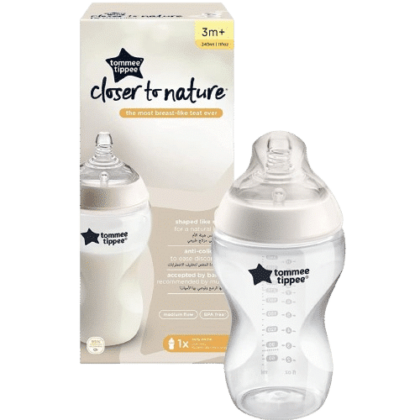 Tommee Tippee Biberon Closer to Nature Transparent à partir de 3 Mois 340 ml