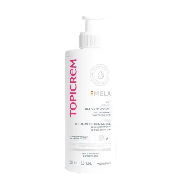 Topicrem Mela Lait Unifiant Ultra-Hydratant Spf15 500ml