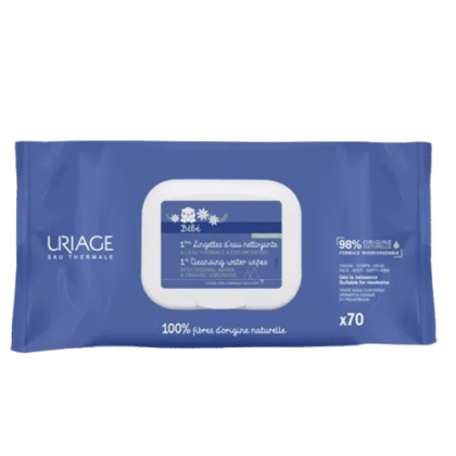 Uriage Bébé 1ères Lingettes Nettoyantes à l'Eau Thermale 70 Lingettes