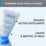 Image de Uriage - Gelée Gommante Douceur, un gommage doux pour le visage à l'extrait d'hibiscus. Il présente une double action exfoliante pour unifier et matifier la peau. Disponible en format 50 ml, ce produit promet des résultats éclatants. Dakar