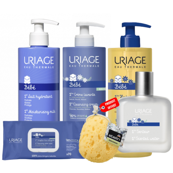 Uriage Coffret Kit Complet Soins Bébé + Éponge Bain OFFERT