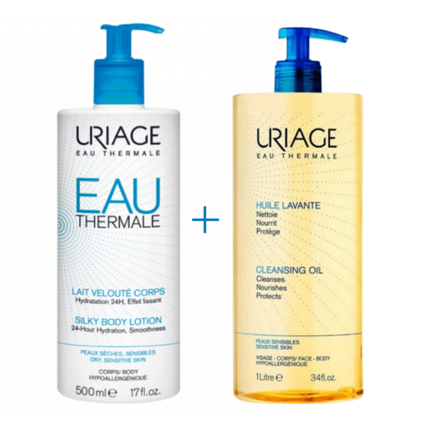 Uriage Duo Hydratation Intense à L'Eau Thermal Lait + Huile Lavante