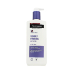 Flacon de 400 ml de Neutrogena Nutrition Lait Corporel Nourrissant ET Raffermissant avec pompe. Flacon blanc avec étiquette et bouchon violets. Adapté à tous les types de peau, il nourrit et aide à restaurer l'élasticité de la peau. Dakar