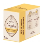 Le Savon Surgras CAVAILLES Jardin l'Original est présenté dans un coffret jaune et blanc contenant trois savons de 200g, parfumés "Jardin L'Original", conçus pour les peaux sensibles avec 97% d'ingrédients d'origine naturelle. Dakar