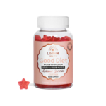 Une bouteille de 60 pièces de gummies LASHILE BEAUTE Good Diet Boost Minceur - Coupe-faim, présentant des bienfaits diététiques grâce à la caroube, à la L-tyrosine et au chrome, est présentée. Ces gummies végétaliens sont en forme d'étoile. Dakar