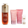 Le Coffret Programme Double Sérum ET Multi Active Anti Age Clarins comprend un flacon de Double Sérum (bouchon doré), deux tubes roses de crèmes Multi-Active Jour et Nuit et un petit tube blanc de SOS Primer. Dakar