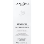 Le sérum triple LANCÔME Rénergie H.C.F. 20 ml est présenté dans un élégant coffret blanc arborant le logo de la marque en évidence et des détails noirs épurés. Ce puissant concentré anti-âge contient de l'acide hyaluronique, de la niacinamide et de l'acide férulique pour une peau rajeunie. Dakar